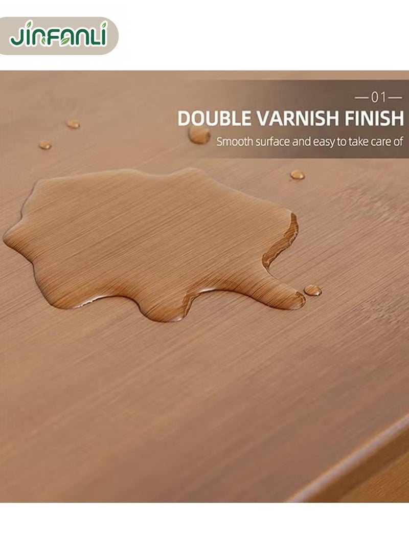 JINFANLI Shoe cabinet, bamboo shoe cabinet, freestanding shoe cabinet, modern narrow storage cabinet, suitable for corridors, bedrooms and entrances. Comes with dust curtain - 8 layers (brown) - Image 3